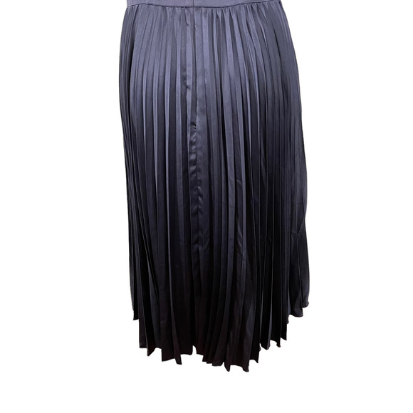 City Chic Plus Size 16W Ahana Corset Dress Navy Blue Satin Midi Cocktail Holiday - Picture 11 of 13